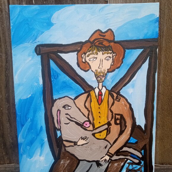 Man Holding Donkey Painting - Picture 6 of 8